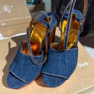Christian Louboutin Blue Denim Heels